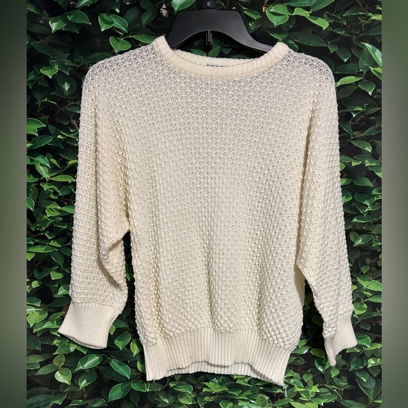 Vintage Keneth Top Knit Sweater Pullover Short Waist Ivory Women’s Small - Picture 1 of 4